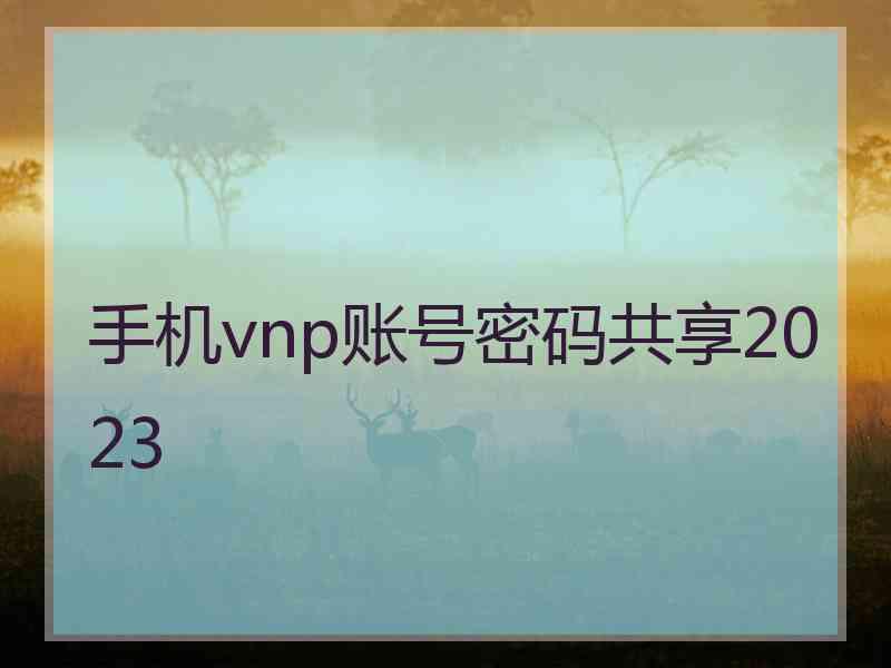 手机vnp账号密码共享2023